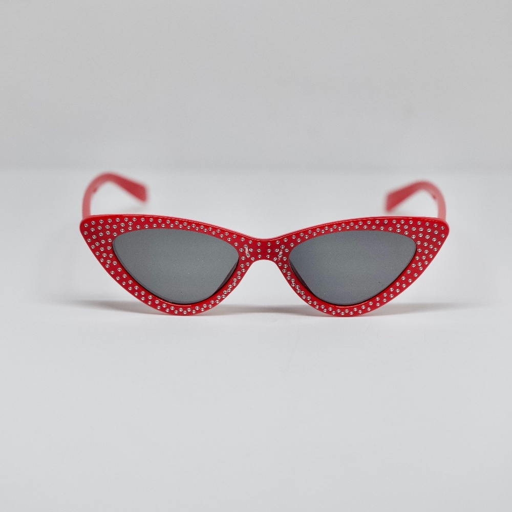 50's Style Studded "Red Lips" Mid Century Sunnies - Picture 1 of 8